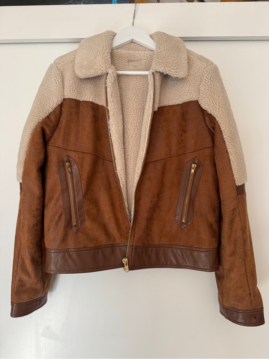 MOTHER Jackets & Blazers - MOTHER Trapper Keeper Faux Shearling & Suede Brown & Cream Bomber Jacket Med.
